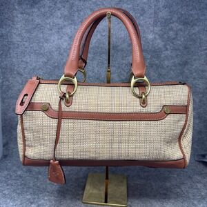 Prix De Dressage Women Satchel Purse Handbag Bag Old Money Raffia Padlock